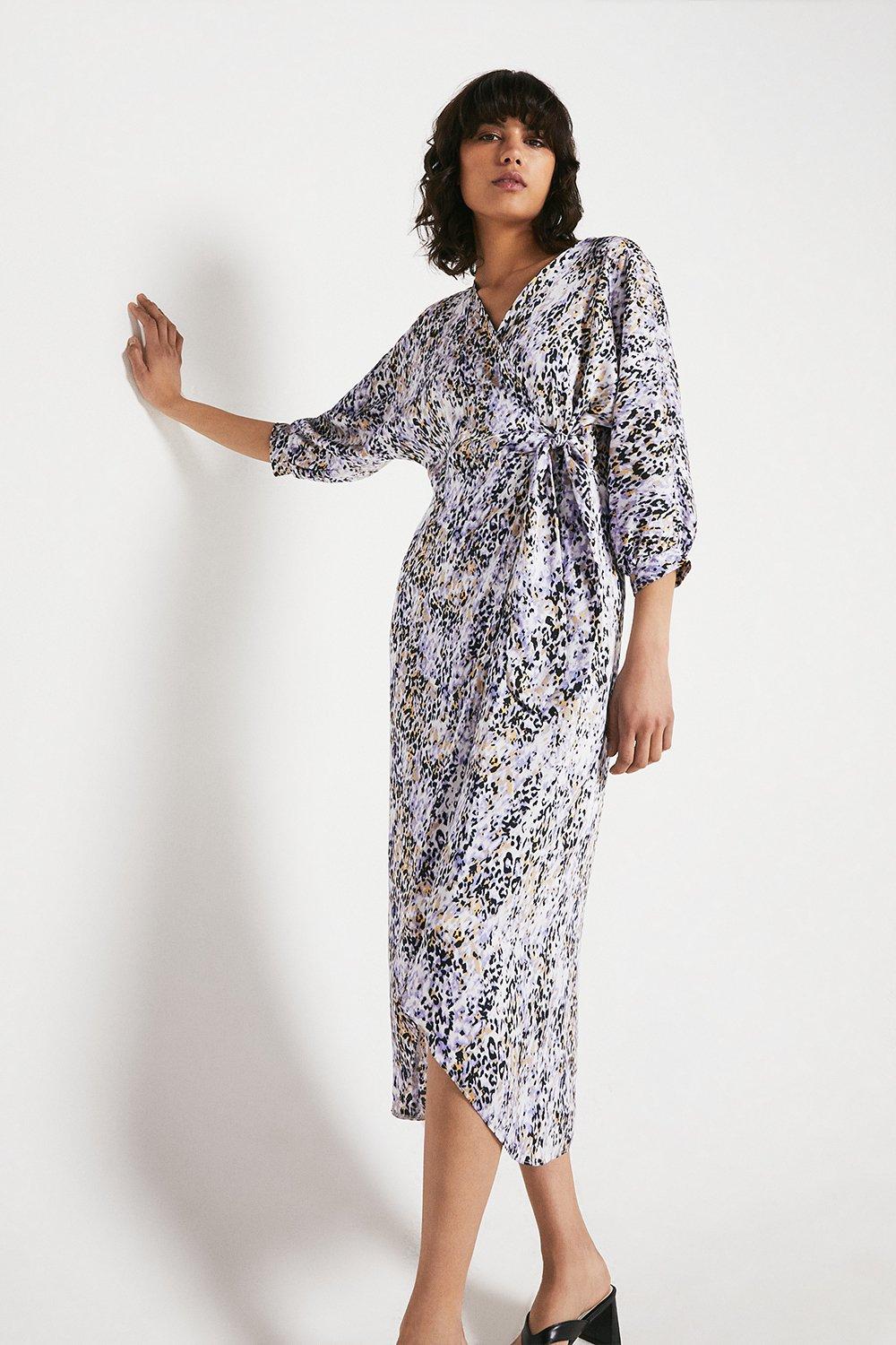 Wrap Dress With Batwing Sleeve In ...